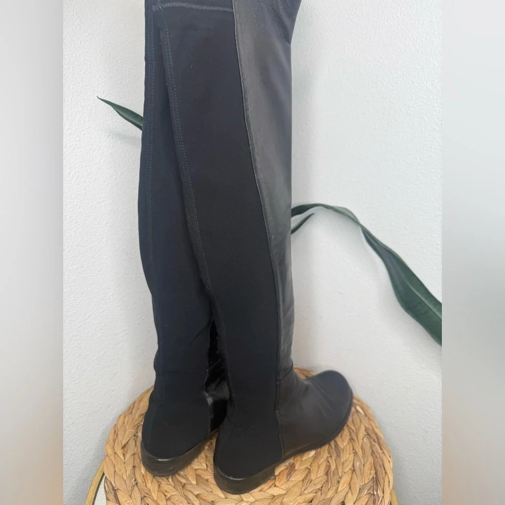 Stuart Weitzman Tall Boot 5050 Black Leather OTK Over-the-Knee Boots Classic